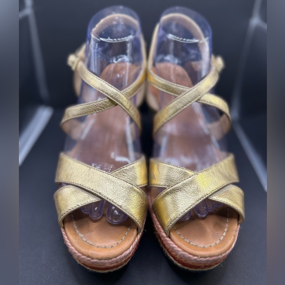 Kate Spade Lindsay Rainbow Wedge Gold Espadrille Sandal - Picture 2 of 7